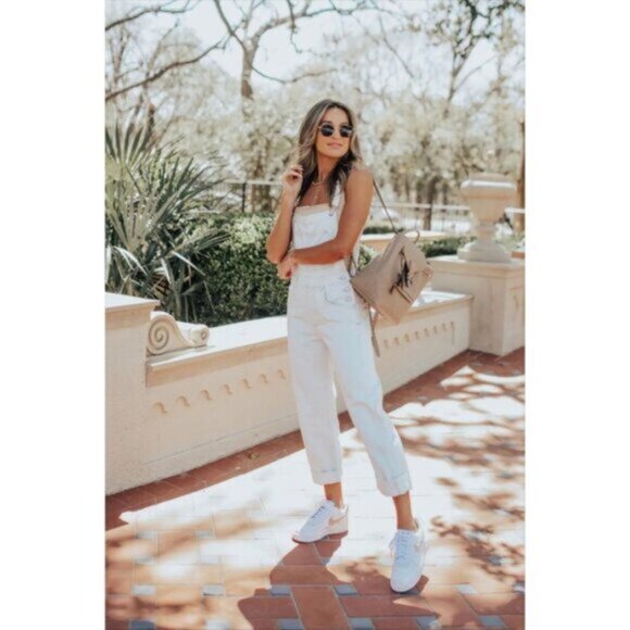 FREE PEOPLE We the Free Ziggy Denim Overalls in Wash Parchment Size Medium - Picture 4 of 15